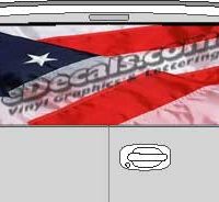 CLR110 American Flag 2 Vision Rear Window Mural Decal
