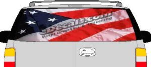 CLR110 American Flag 2 Vision Rear Window Mural Decal