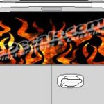 CLR112 Fire Flames 2 Vision Rear Window Mural Decal