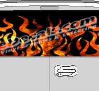 CLR112 Fire Flames 2 Vision Rear Window Mural Decal