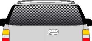 CLR114 Checkered Flag Fade I Vision Rear Window Mural Decal