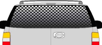 CLR114 Checkered Flag Fade I Vision Rear Window Mural Decal