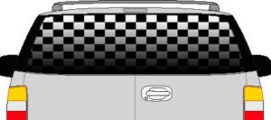 CLR115 Checkered Flag Fade II Vision Rear Window Mural Decal