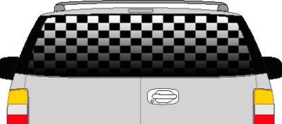 CLR115 Checkered Flag Fade II Vision Rear Window Mural Decal