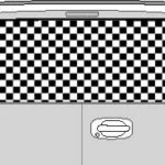 CLR118 Checkered I Vision Rear Window Mural Decal