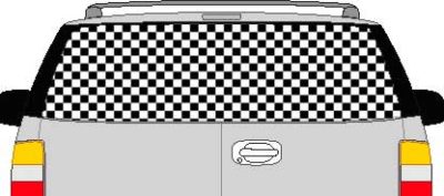 CLR118 Checkered I Vision Rear Window Mural Decal