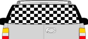 CLR119 Checkered II Vision Rear Window Mural Decal