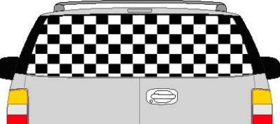 CLR119 Checkered II Vision Rear Window Mural Decal