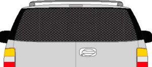 CLR120 Diamond Plate I Vision Rear Window Mural Decal