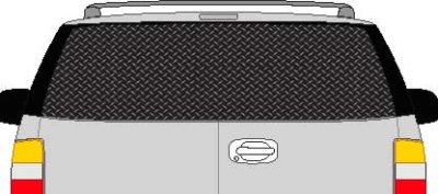 CLR120 Diamond Plate I Vision Rear Window Mural Decal