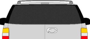 CLR121 Diamond Plate II Vision Rear Window Mural Decal