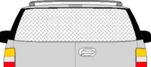 CLR122 Diamond Plate III Vision Rear Window Mural Decal