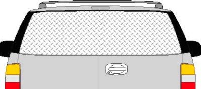 CLR122 Diamond Plate III Vision Rear Window Mural Decal