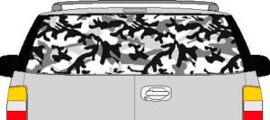 CLR123 Urban Camoflage I Vision Rear Window Mural Decal