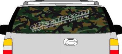 CLR124 Dark Woods Camoflage I Vision Rear Window Mural Decal