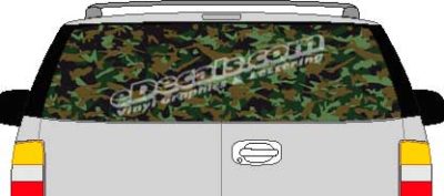 CLR126 Dark Thick Camoflage I Vision Rear Window Mural Decal