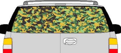 CLR127 Thick Camoflage I Vision Rear Window Mural Decal