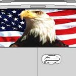 CLR128 Eagle Flag I Vision Rear Window Mural Decal