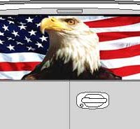 CLR128 Eagle Flag I Vision Rear Window Mural Decal