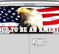 CLR129 Eagle Flag Proud To Be An American Vision Rear Window Mural Decal