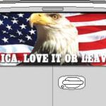 CLR130 Eagle Flag Love It Or Leave It Vision Rear Window Mural Decal