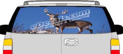CLR138 Deer I Vision Rear Window Mural Decal