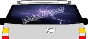 CLR143 Lightning Vision Rear Window Mural Decal