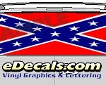 CLR144 Rebel Confederate Flag Vision Rear Window Mural Decal