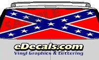 CLR144 Rebel Confederate Flag Vision Rear Window Mural Decal