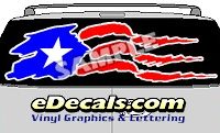 CLR145 Puerto Rico Flag II Vision Rear Window Mural Decal