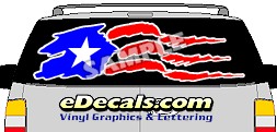 CLR145 Puerto Rico Flag II Vision Rear Window Mural Decal