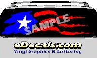 CLR146 Puerto Rico Flag I Vision Rear Window Mural Decal