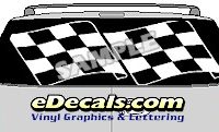 CLR152 Finished Line Checkered Flag I Vision Rear Window Mural Decal