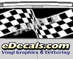 CLR154 Finished Line Checkered Flag III Vision Rear Window Mural Decal