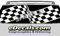 CLR154 Finished Line Checkered Flag III Vision Rear Window Mural Decal