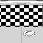 CLR157 Checkered Flag V Vision Rear Window Mural Decal