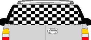CLR157 Checkered Flag V Vision Rear Window Mural Decal