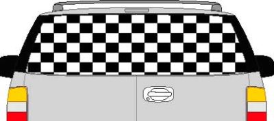 CLR157 Checkered Flag V Vision Rear Window Mural Decal