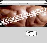 CLR158 Muscle Man Back Vision Rear Window Mural Decal