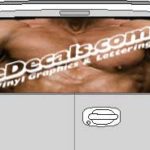 CLR159 Muscle Man Front Vision Rear Window Mural Decal