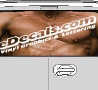 CLR159 Muscle Man Front Vision Rear Window Mural Decal