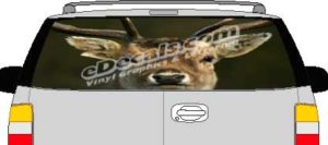 CLR163 Deer Rack Vision Rear Window Mural Decal