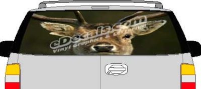 CLR163 Deer Rack Vision Rear Window Mural Decal