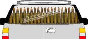 CLR170 M16 Bullets Military Vision Rear Window Mural Decal