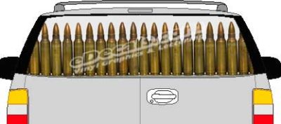 CLR170 M16 Bullets Military Vision Rear Window Mural Decal