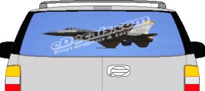 CLR171 Navy Airplane Vision Rear Window Mural Decal