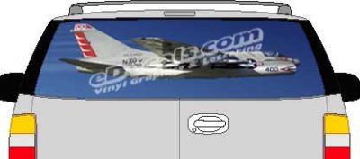 CLR172 Navy A7 Fighter Airplane Vision Rear Window Mural Decal