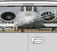 CLR174 A10 Thunderbolt Airplane Vision Rear Window Mural Decal