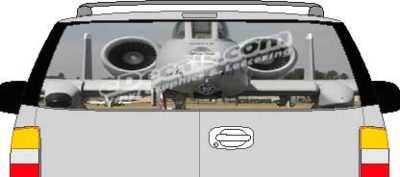 CLR174 A10 Thunderbolt Airplane Vision Rear Window Mural Decal