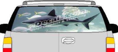 CLR176 Shark II Vision Rear Window Mural Decal